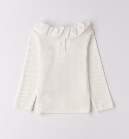 Maglietta bambina con colletto PANNA-0112