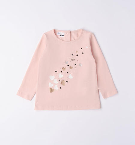 Maglietta bambina con cuori ROSA