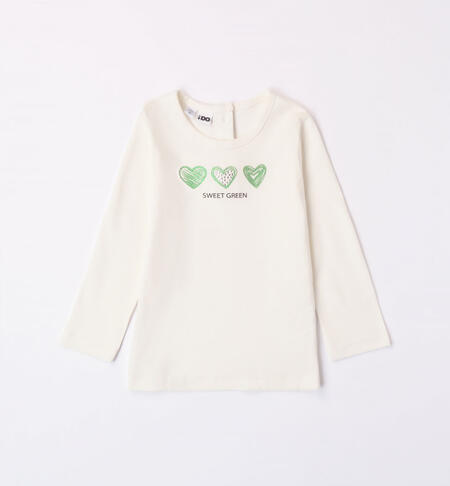 iDO heart T-shirt for girls from 9 months to 8 years PANNA-0112