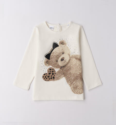 Maglietta bambina con orsetto PANNA