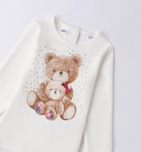 Maglietta bambina con orso PANNA-0112