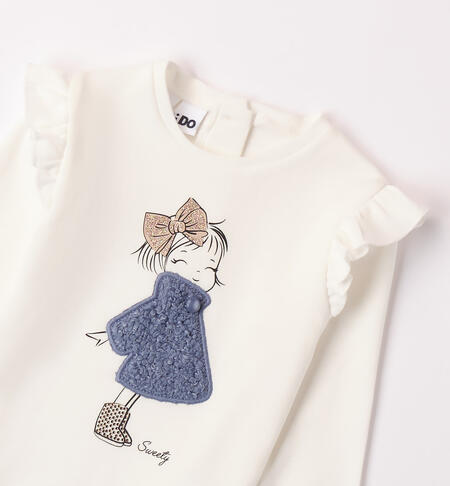 iDO T-shirt with ruffles for girls aged 9 months to 8 years PANNA-0112