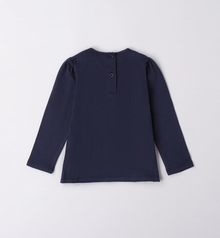 iDO T-shirt with tulle lettering for girls from 9 months to 8 years NAVY-3854