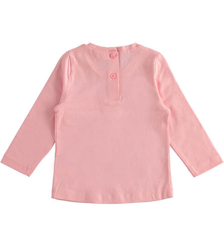 100% cotton round-neck t-shirt with reversible sequins flower for girls from 12 months to 8 years by iDO CIPRIA-2753
