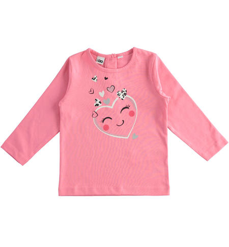 Cotton t-shirt for girls from 9 months to 8 years iDO FUCSIA-2425