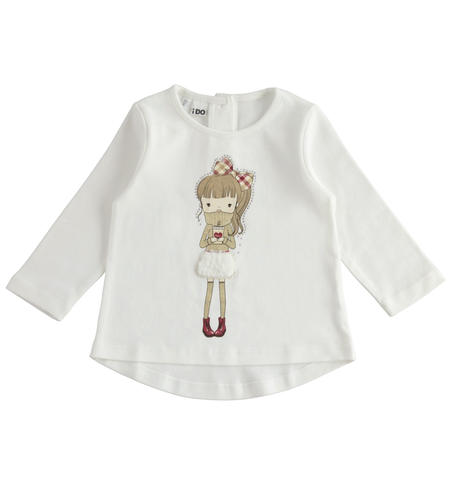 Maglietta bambina in cotone - da 9 mesi a 8 anni iDO PANNA-0112
