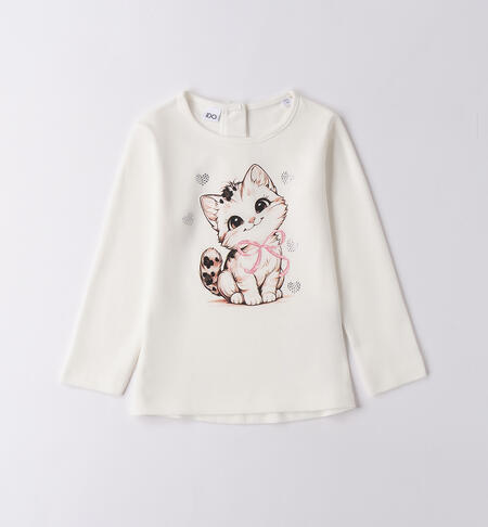 Maglietta bambina in cotone PANNA