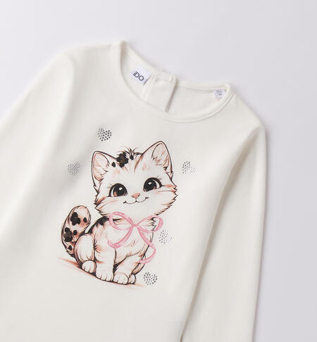 Maglietta bambina in cotone PANNA-0112
