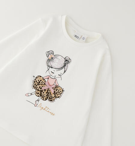Maglietta bambina in cotone PANNA-0112