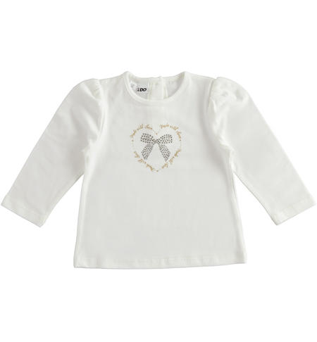 Maglietta bambina in jersey stretch - da 9 mesi a 8 anni iDO PANNA-0112