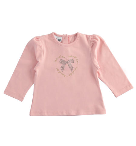 Maglietta bambina in jersey stretch - da 9 mesi a 8 anni iDO ROSA-2513