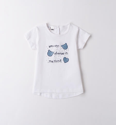 Maglietta bambina manica corta BIANCO