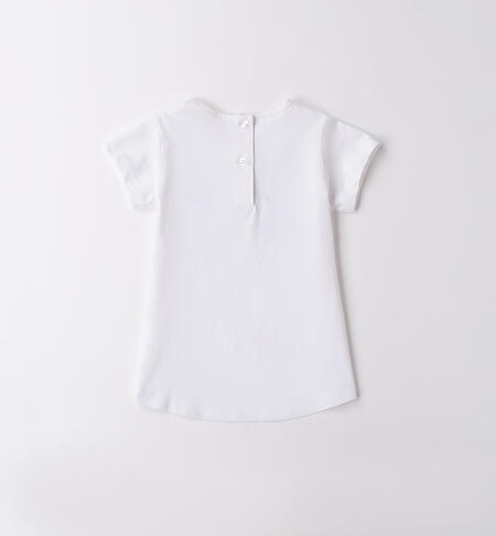 Maglietta bambina manica corta BIANCO-0113