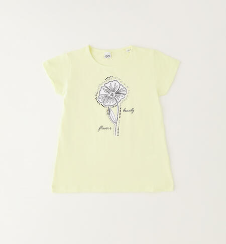 Short-sleeved girls' T-shirt GIALLO CHIARO -1413