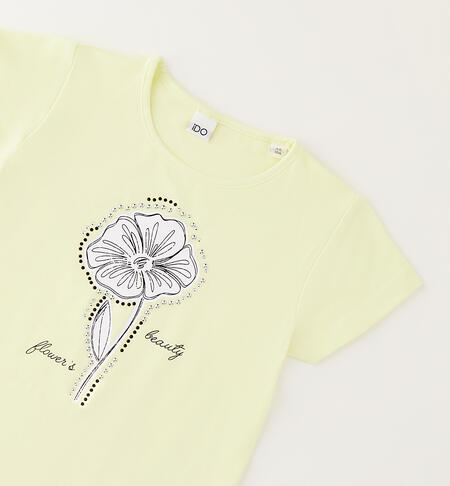 Short-sleeved girls' T-shirt GIALLO CHIARO -1413
