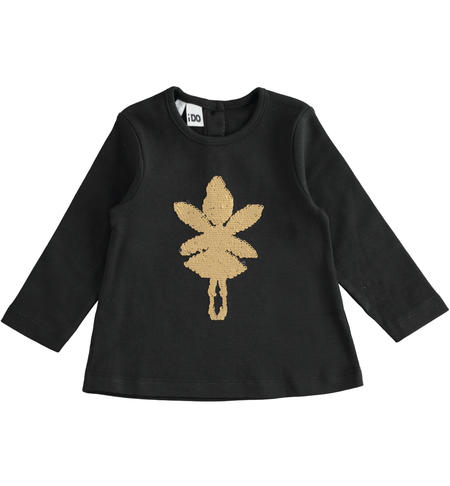 Long sleeved t-shirt for girls from 9 months to 8 years iDO NERO-0658
