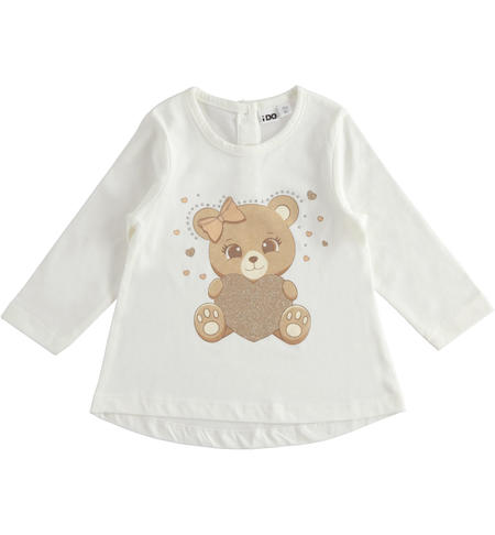 Maglietta bambina maniche lunghe - da 9 mesi a 8 anni iDO PANNA-BEIGE-8138