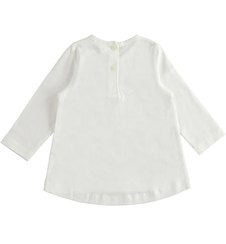 Maglietta bambina maniche lunghe - da 9 mesi a 8 anni iDO PANNA-0112