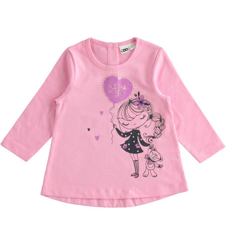 Long sleeves t-shirt for girls from 9 months to 8 years iDO ROSA-2811