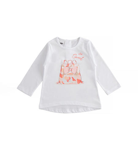 iDO backpack print T-shirt for girls from 9 months to 8 years BIANCO-0113