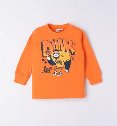 iDO 100% cotton T-shirt for boys from 9 months to 8 years ARANCIONE-1853