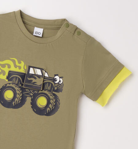 Baby boy 100% cotton T-shirt VERDE SALVIA-5454