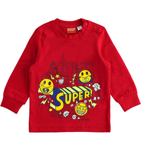Maglietta bambino capsule Emoji da 9 mesi a 8 anni iDO ROSSO-2253