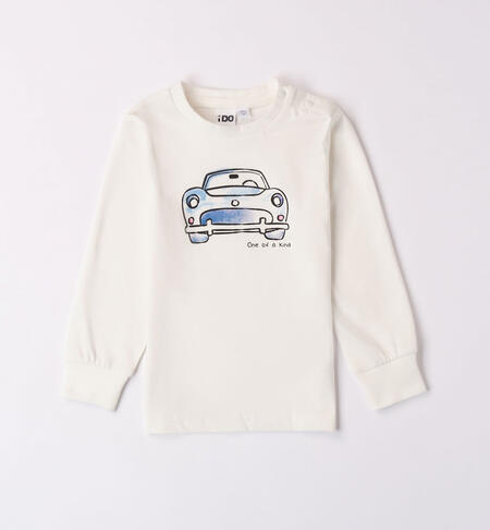 Boys' toy car T-shirt CREAM