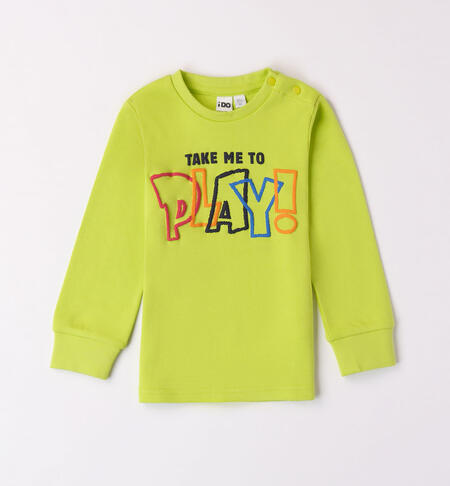 Boys' T-shirt with colourful print GREEN