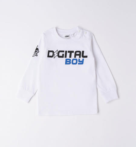iDO T-shirt with robot print for boys from 9 months to 8 years BIANCO-0113