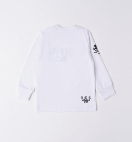 iDO T-shirt with robot print for boys from 9 months to 8 years BIANCO-0113