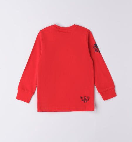 iDO T-shirt with robot print for boys from 9 months to 8 years ROSSO-2235