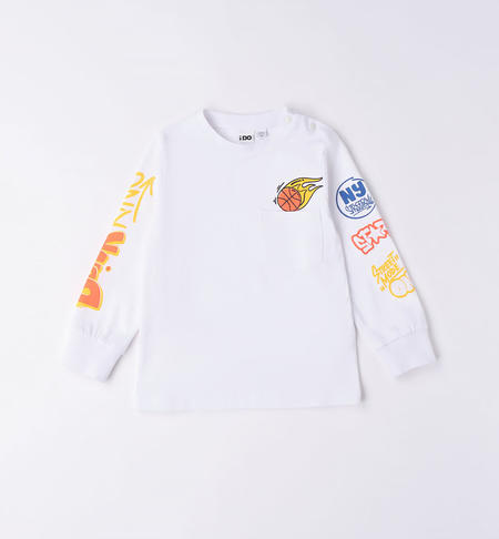 iDO T-shirt with pocket for boys from 9 months to 8 years BIANCO-0113