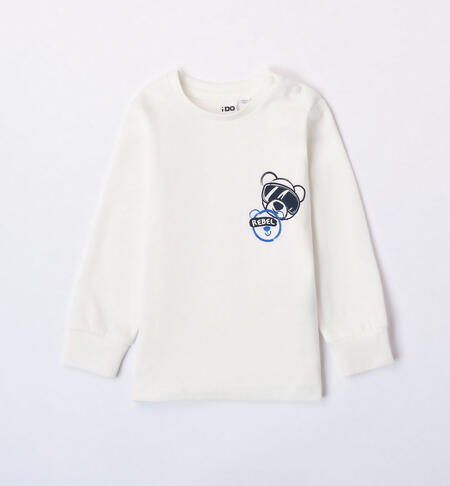 Boys' cotton T-shirt CREAM