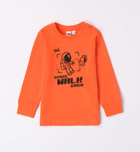 iDO space T-shirt for boys from 9 months to 8 years ARANCIO-1855