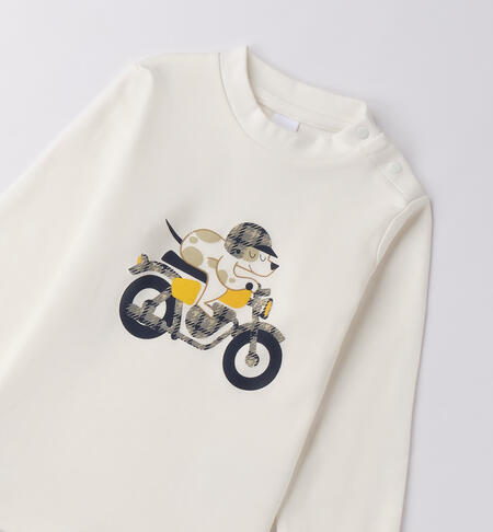 Maglietta bambino maniche lunghe PANNA-0112