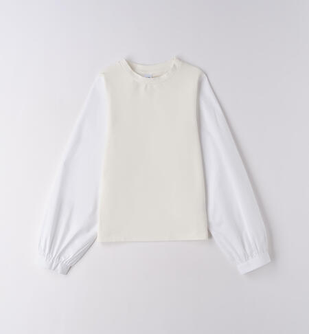 White T-shirt for girls CREAM