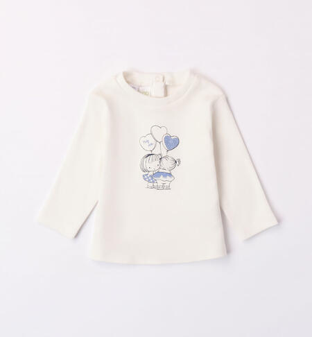 Baby girls' 100% cotton T-shirt CREAM