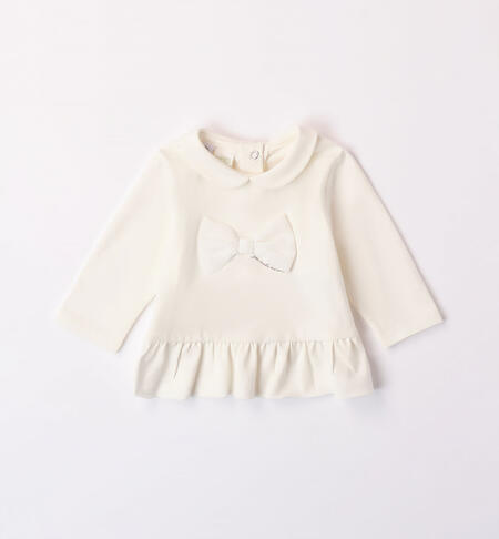iDO bow motif T-shirt for girls from 1 to 24 months PANNA-0112