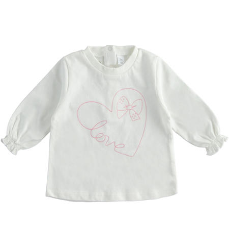 Baby girl t-shirt with heart from 1 to 24 months iDO PANNA-0112