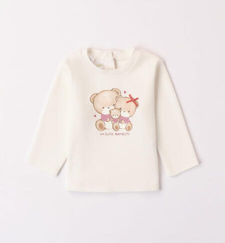 iDO teddy bear T-shirt for baby girls from 1 to 24 months PANNA-0112