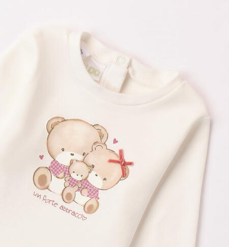 iDO teddy bear T-shirt for baby girls from 1 to 24 months PANNA-0112