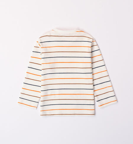 iDO striped T-shirt for boys from 1 to 24 months PANNA-CARAMELLO-6WL6