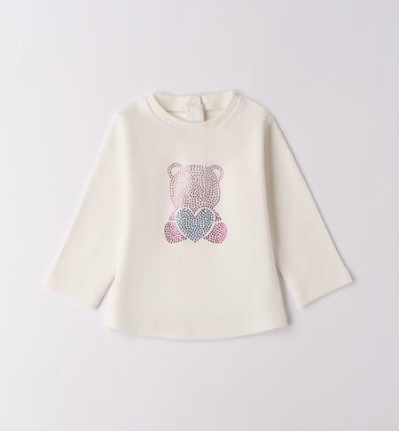 Maglietta caldo cotone bimba PANNA