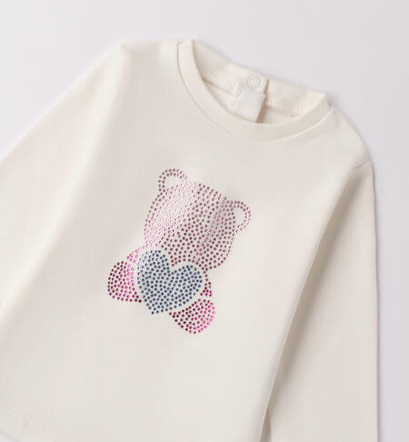 Maglietta caldo cotone bimba PANNA-0112