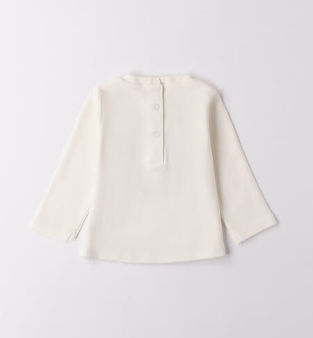 Maglietta caldo cotone bimba PANNA-0112