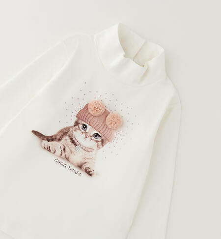 Maglietta collo alto bambina PANNA-0112