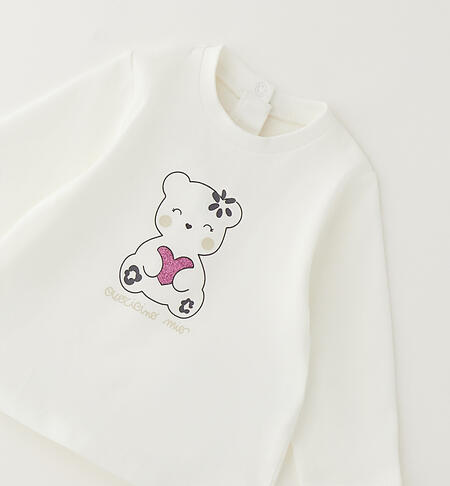 Maglietta con orsetto per neonata PANNA-0112