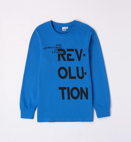 Boys' printed T-shirt BLUE