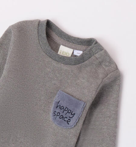 iDO T-shirt with pocket for boys from 1 months to 24 months GRIGIO MELANGE-8993